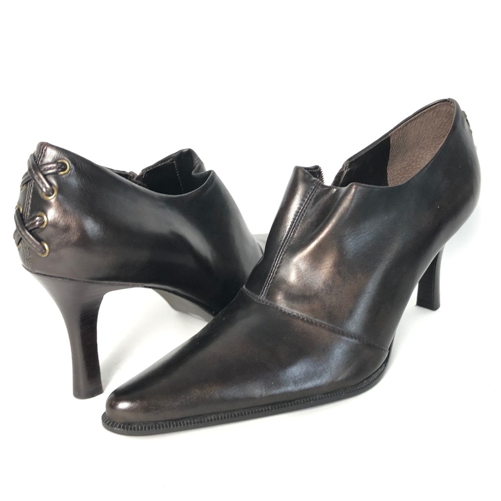 Franco Sarto Ankle Booties Lace Back Heel